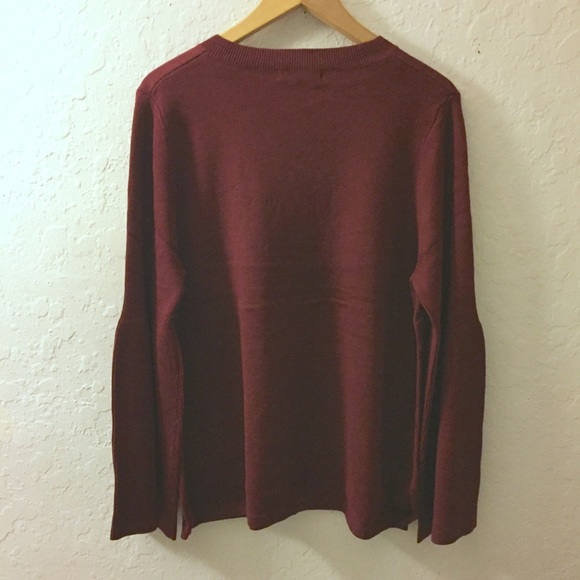 Burgundy Bell Sleeve Sweater 12, 18, 22, 24 - Picture 4 of 7